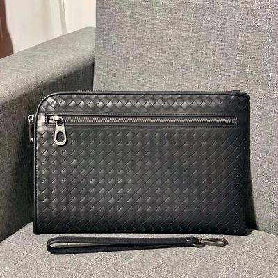 Pochette Coréenne Tendance Sac à Main Décontracté en Cuir Tissé Grande Capacité Pochette Enveloppe