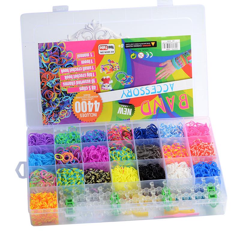 Stav na gumičky Rainbow pro děti - DIY náramek hračka s 28, 32 mřížkami