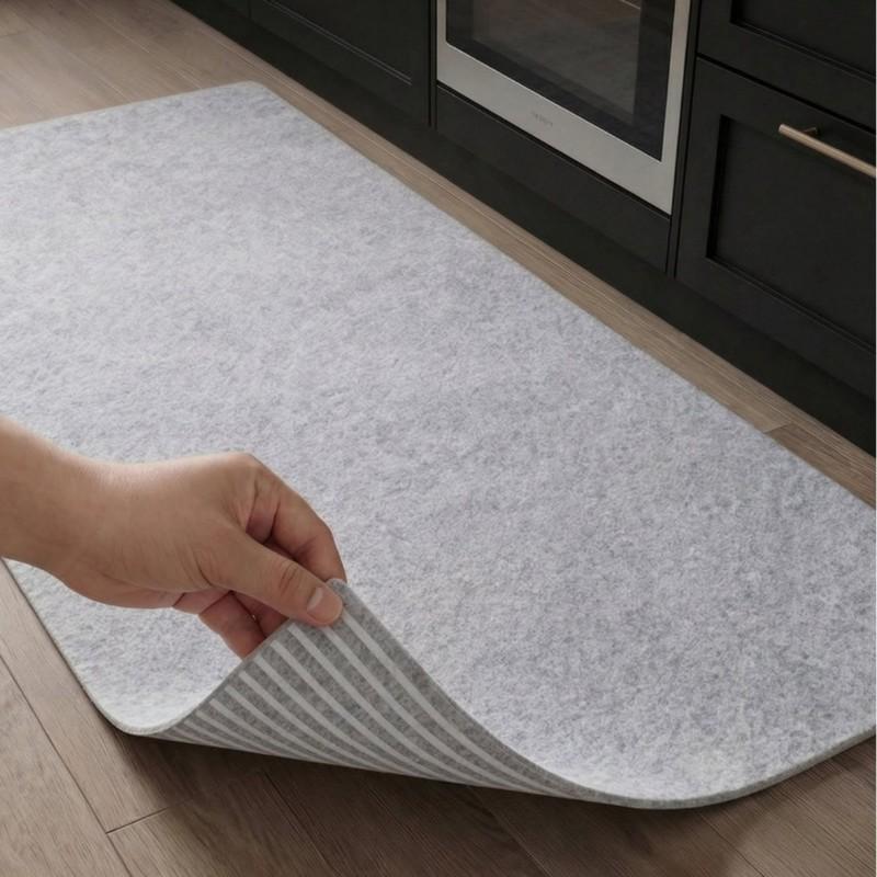 Disposable Kitchen Floor Mat Self-Adhesive Non-Slip Oil-Absorbent Washable Cut-to-Size Home Use