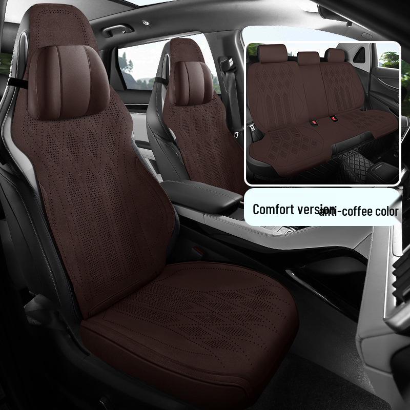 Geely Borui New Energy Four Seasons Ultra-thin Suede Saddle Car Seat Cushion Set
