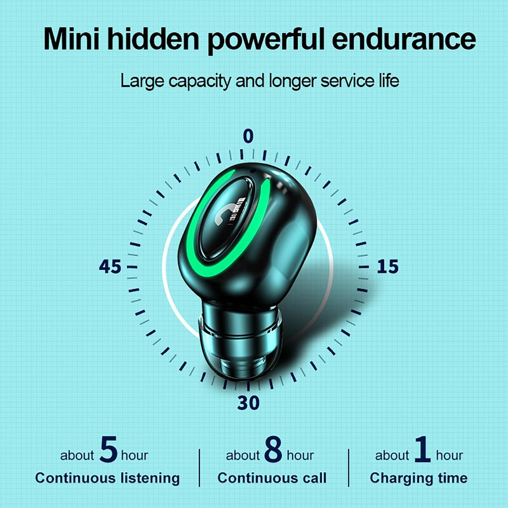 M9 Single Ear Wireless Earphone HD Calls LED Light In-ear Bluetooth 5.1 Headset