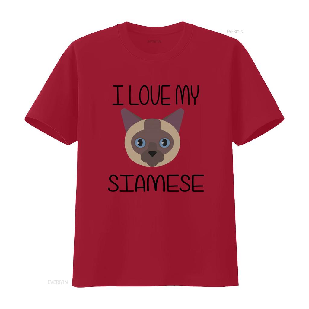 I Love My Siamese Cat Lover Kids T Shirt All Sizes Available in Grey White vintage Washed Slightly Stretched Stylish homme