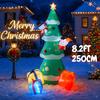 8.2FT Inflatable Christmas Toy Tree Set Santa Snowman Gift Box Xmas Yard Decorations Supplies LED Lit Home Ornament Festive Gift