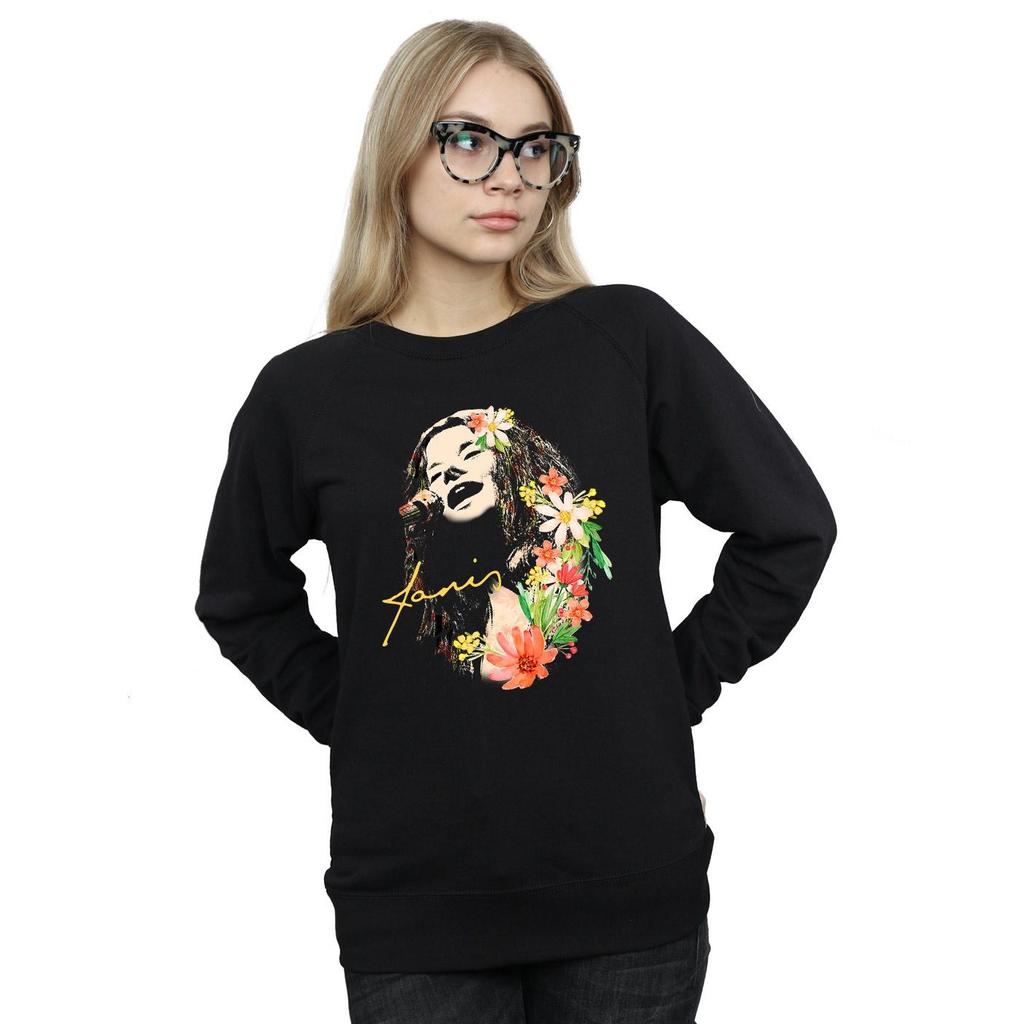 Janis Joplin Womens/Ladies Floral Pattern Sweatshirt