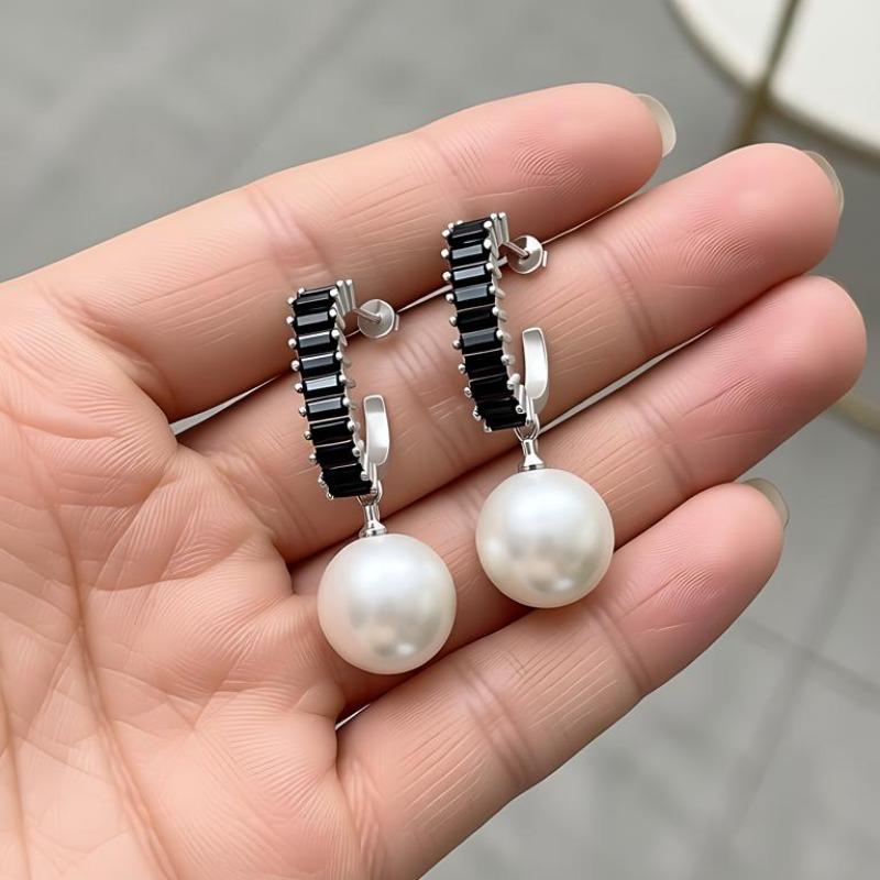 Black Awn Schwarze Schmuck-Tropfenohrringe für Frauen