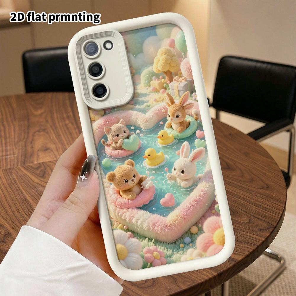 Phone Case: 2D flat design suitable for Samsung Galaxy A34 A35 M05 M06 S20 S22 S21 FE Plus 5G protective case, heart pond, perfect Christmas and Hallo