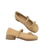 Retro round head flat bottom small leather shoes women's new spring and autumn versatile skirt soft sole Mary Jane single shoes