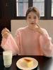 Pink 100% Pure Wool Women's Sweater: Loose, Soft Knit for Autumn/Winter 2026