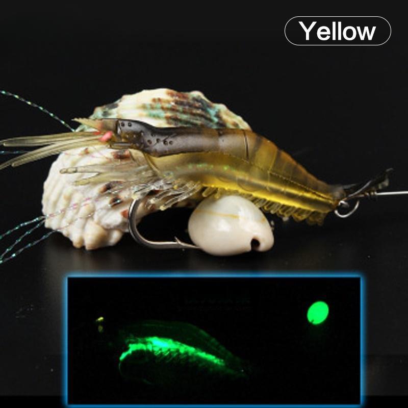 Garnelenköder mit Haken Leuchtende Weiche Angelköder Garnelenköder Silikon Lockmittel Tackle Köder FlySand Angelwerkzeug