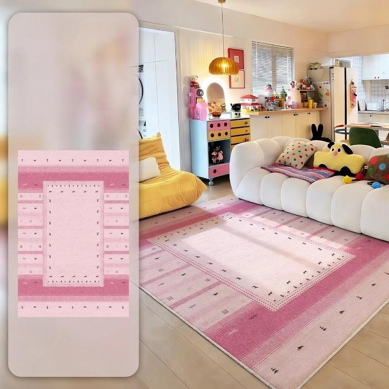 Irregular Pink Dopamine Living Room Carpet Home Decor Sofa Coffee Table Non Slip Floor Mat Bedroom Bedside Soft Comfortable Rug