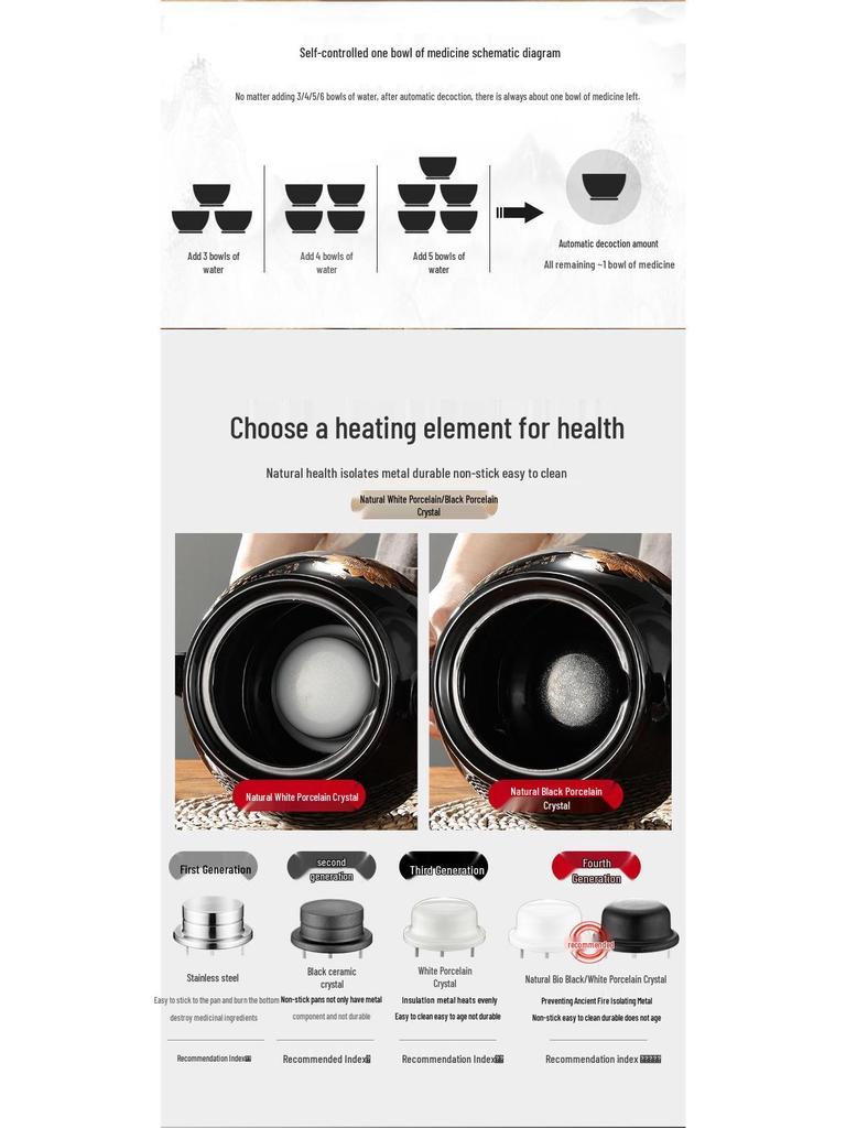 Vollautomatischer elektrischer Dekoktionstopf - Keramik-Kasserolle für traditionelle chinesische Medizin