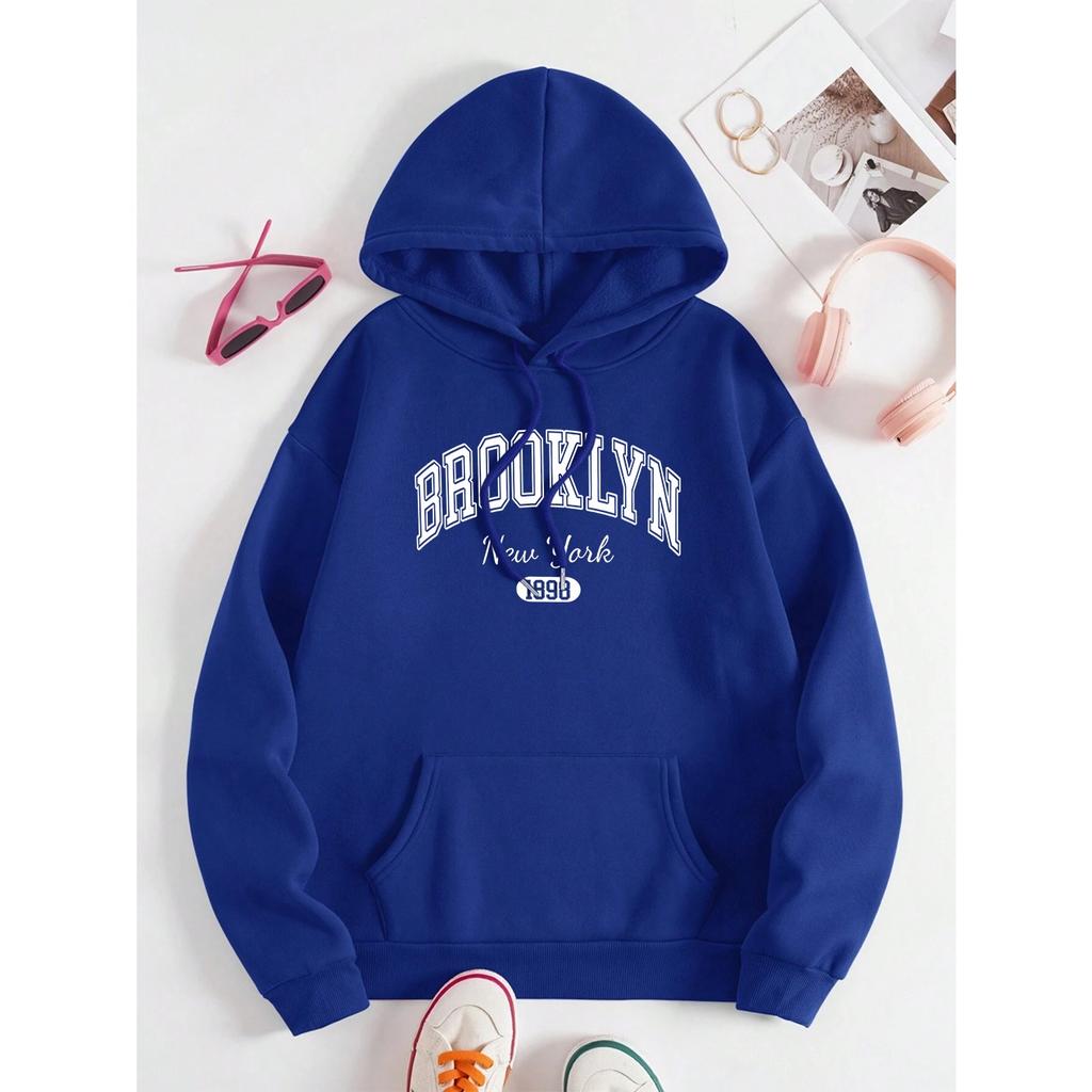 Brooklyn New York 1898 Stadt Buchstaben Herren Damen Sweatshirt Mode Rundhals Kapuzenpullover Kleidung Lässig Paar Kapuzenpulli