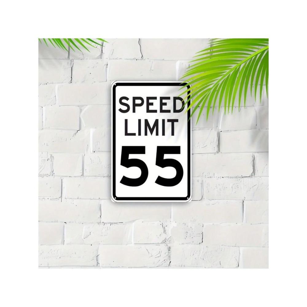 Vintage 55 MPH Speed Limit Metal Sign 20x30cm Garage Wall Decor
