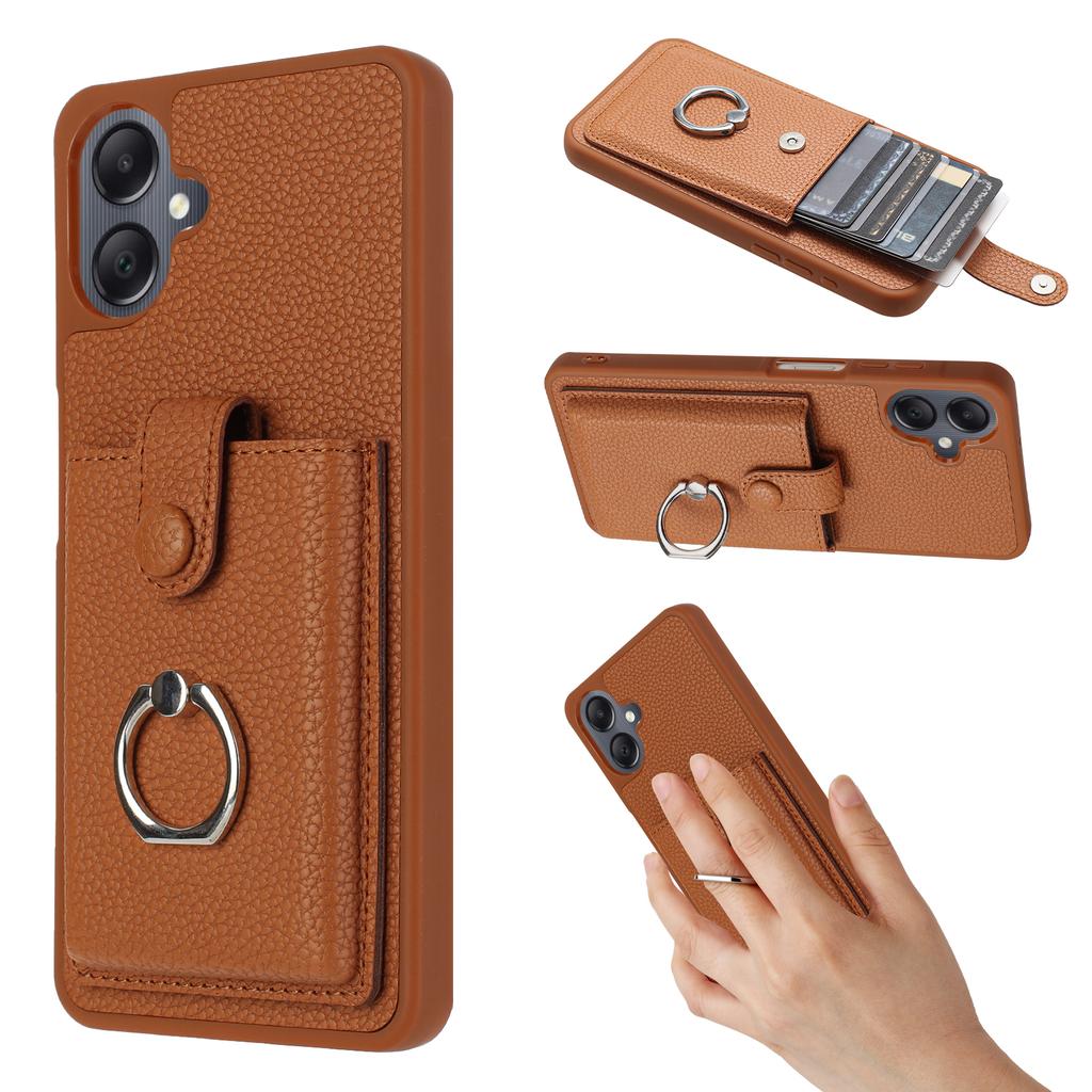 For Samsung Galaxy A07 4G/A06 4G/5G Case with Ring Kickstand Drawing Type Card Slots Leather Back Cover