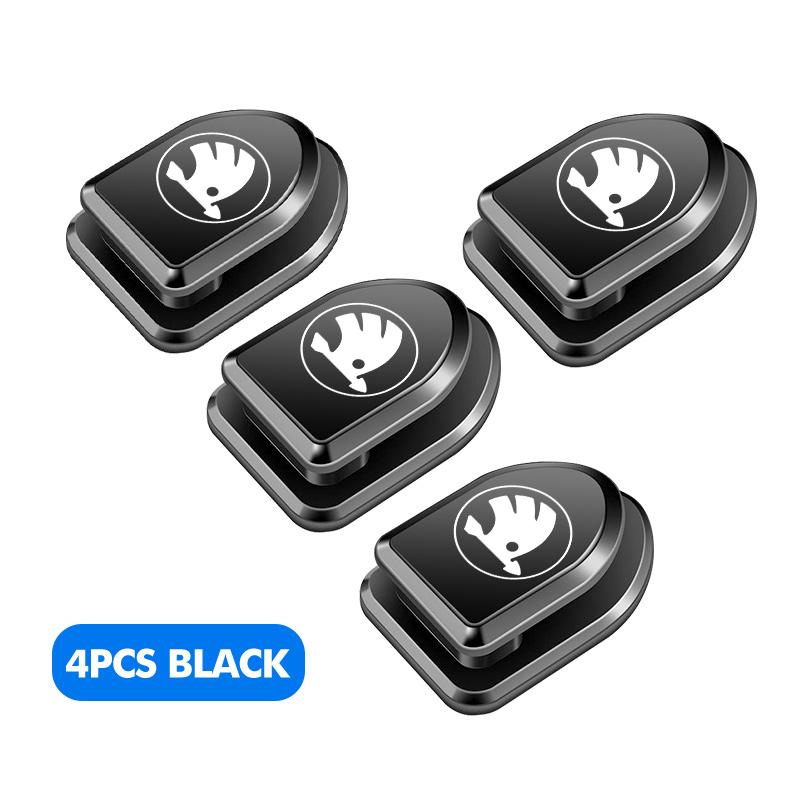 FFRP2 For Skoda Car Hook Organizer Storage Hanger USB Cable Headphone Key Storage Adhesive Hooks Fabia Kamiq Superb Scala Enyaq-iV MK3