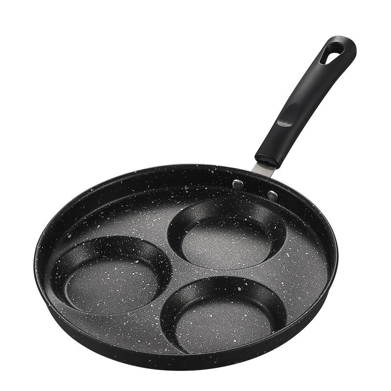 3/4Hole Heart Frying Egg Pot Pan Round Breakfast Maker Anti-scalding Handle Non-stick Cooking Egg Burger Steak Pans Home Tools