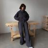 1116 Casual Suit Women's Western Street Style Long Sleeve Hooded Cardigan Elastic Long Pants Two-Piece Set