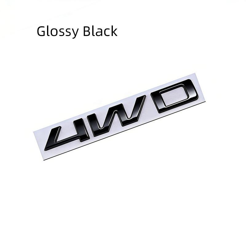 3D Metal New 4WD Car Side Body Rear Trunk Emblem Badge Sticker Glossy Black