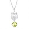 S925 Sterling Silver Horse Pendant Necklace Natural Crystal/Garnet Brushed Process Jewelry for Women