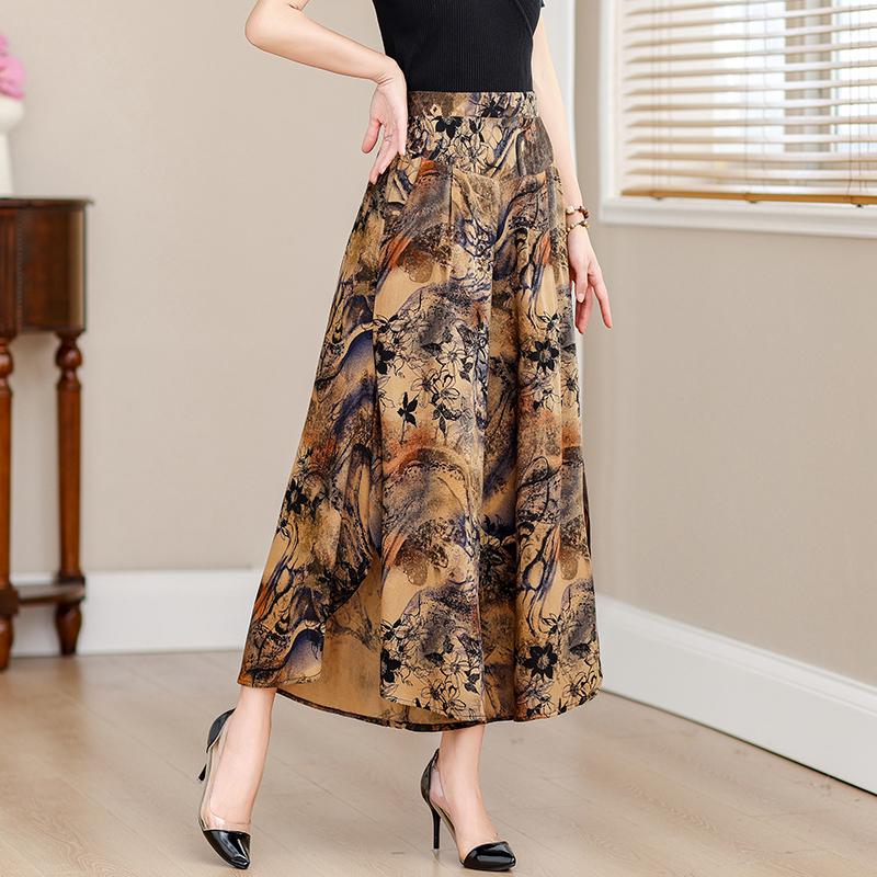 Summer Plus Size Wide Leg Pants Women Loose Bohemian Summer High Waist Trousers Women Bottoms XL-5XL