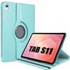 Case for Samsung Galaxy Tab S11, Shockproof Synthetic Leather with Rotating Stand - Blue