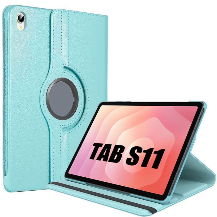 Case for Samsung Galaxy Tab S11, Shockproof Synthetic Leather with Rotating Stand - Blue