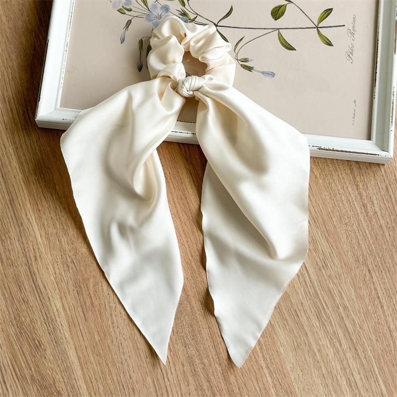 New Satin Silk Bows Woman Elastic Headband Satin Hair Bows With Elastic Band French Hair Bands Shiny For Hair Accessories Ladies