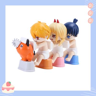 4 teile/satz Chainsaw Man Anime Figuren Q Version Mini Denji Power Action-figuren PVC Modell Spielzeug Puppe Sammeln Ornament Jungen Geschenk