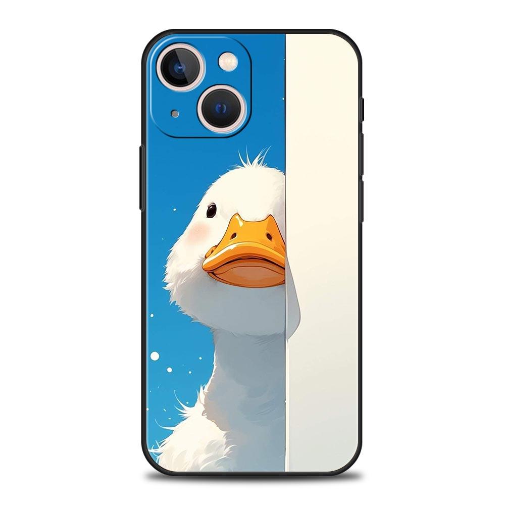 Funny Duck Phone Case For iPhone 17 Air 16 Plus 13 15 14 12 11 Pro MAX 7 8 SE Soft TPU Shockproof Cover Funda