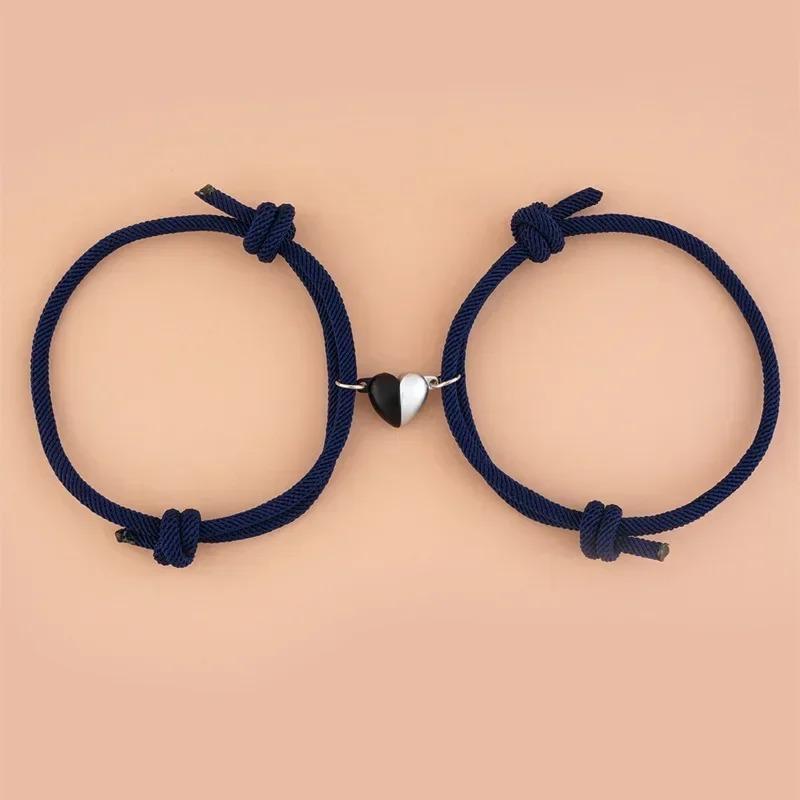 2ks/sada pár náramků Nastavitelný náramek s magnetickou přezkou na ruku Módní elegantní dárky pro milovníky