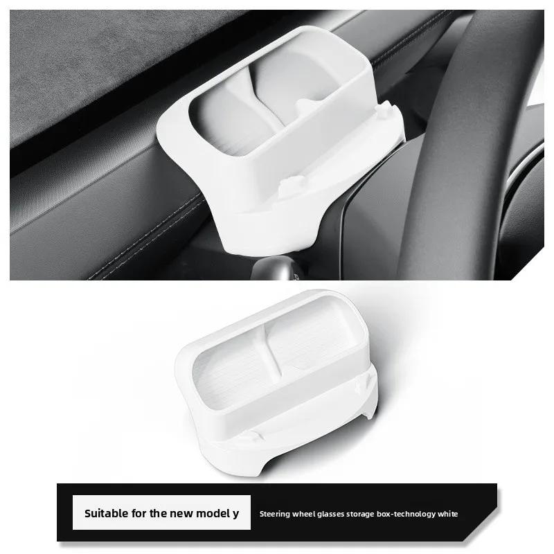 Car Sticker For Tesla Model Y Juniper 2025 Steering Wheel Glasses Storage Box Car Storage Box Interior Accessories Tools Car Sti