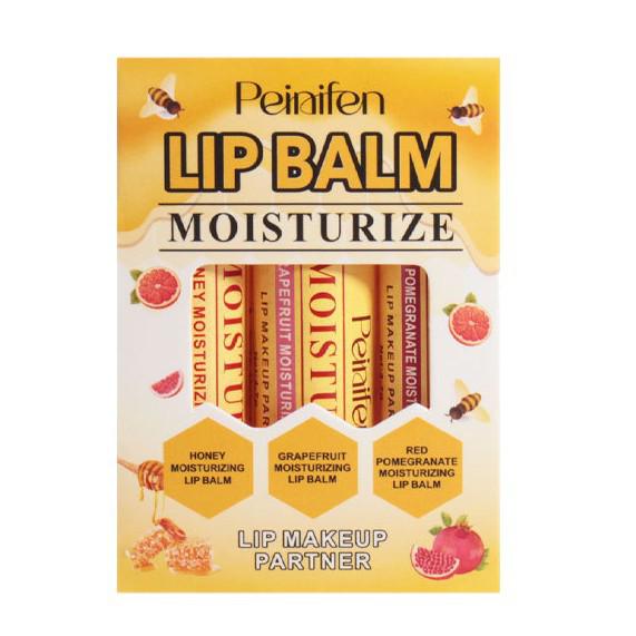 Fruit Color-Changing Lip Balm Trio: Moisturizing & Care Set
