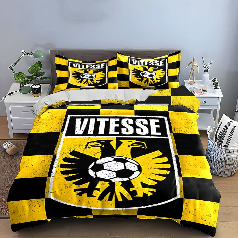 "Vitesse Soccer Bedding Set" Bedding Duvet Cover Set Duvet Cover Pillowcases (1 * Duvet Cover 2 * Pillowcases, Without Duvet Insert)