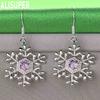 925 Sterling Silver Luxury AAA Zircon Snowflake Earrings - Stylish Evening Jewelry