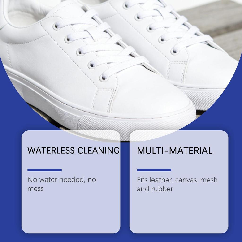 Waterless Shoe Cleaning Cream - Stain & Yellowing Remover for White Sneakers - Universal Footwear Care Polish & Restorer