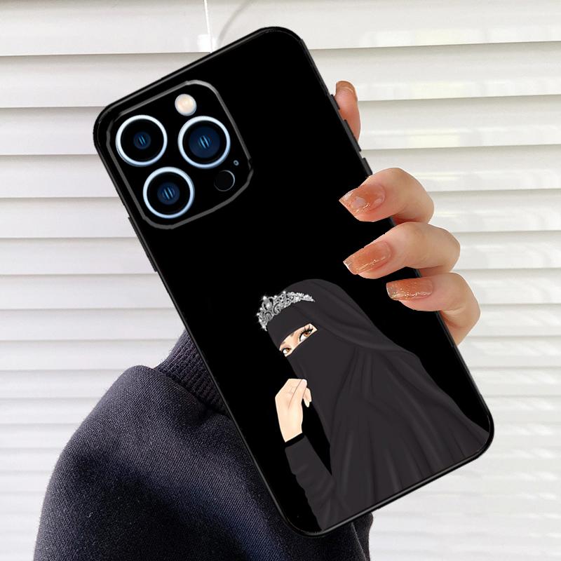 Islamic Hijab Girl Queen Phone Case For iPhone 16 15 14 13 11 12 17 Pro Max mini 15 16 Plus 16e 17 Air Cover Fundas