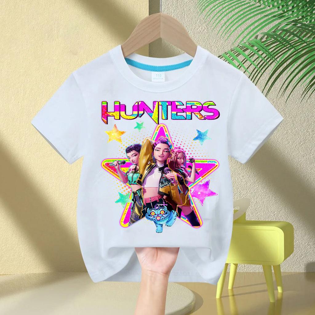 Hot Movie Soft Cotton Baby Girls T Shirt Children's Clothing KPop Demon Hunters Fans Gifts Kids Clothes Fashion Casual Tops