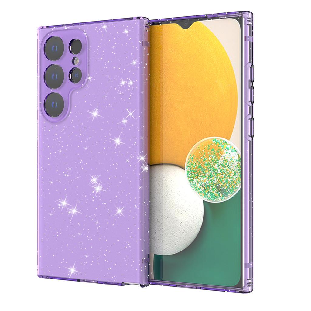 Applicable To Samsung S24ultra Mobile Phone Case New A15 Protective Case Transparent Flash Powder Anti Fall Mobile Phone Case S24plus