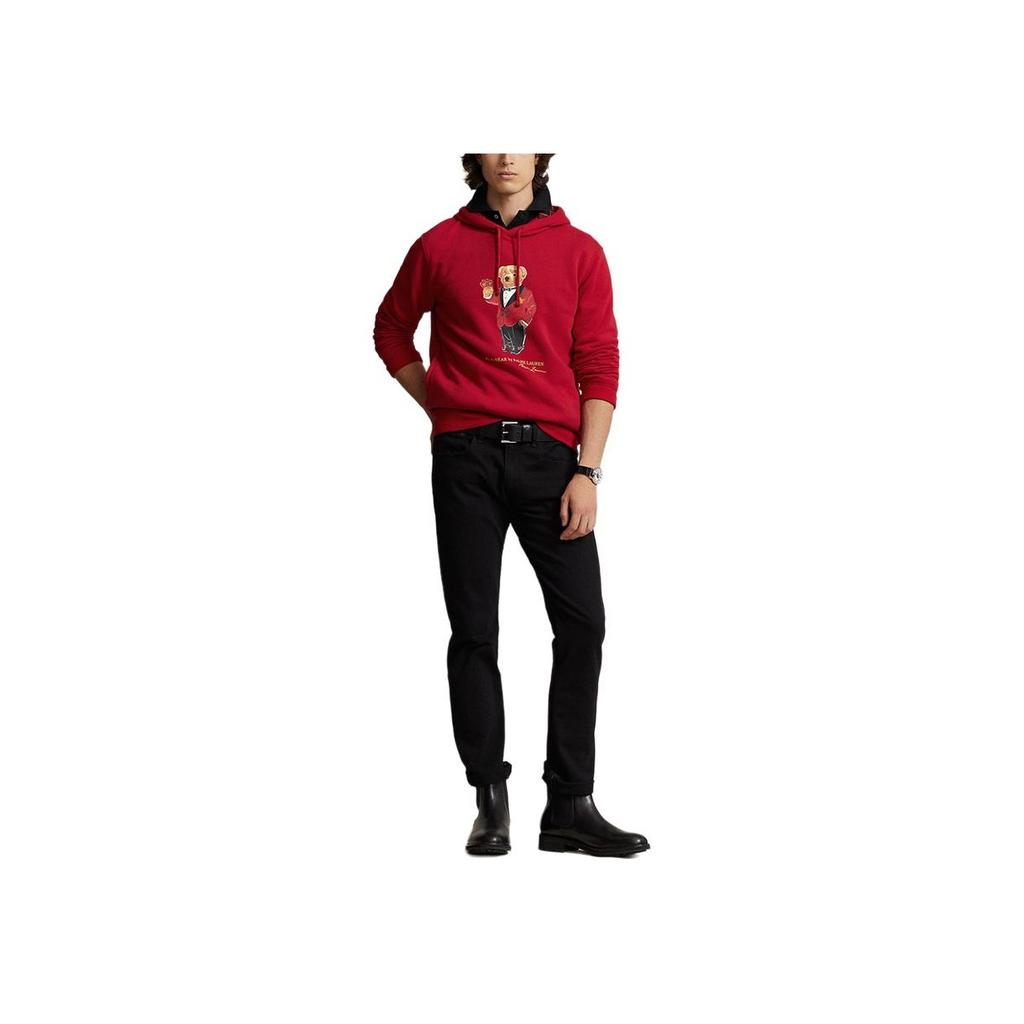 Polo Ralph Lauren SS24 Letter Bear Print Casual Hoodie Men Hoodies Red MNPOKNI16823377-600