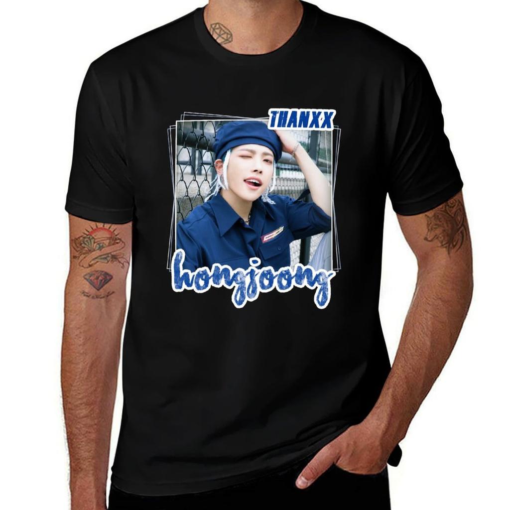 Ateez Hongjoong Tshirt Breathable Mesh Panel Tshirt