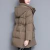Women's Mid-Length Down Jacket 2024 - Winter Style for 40-50-Year-Olds, Age-Reducing, Thick, and Warm White Duck Down Coat