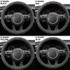 Universal Car Steering Wheel Cover 37-38cm Cowhide Suede Leather Wrap Breathable Non-Slip Auto Steering Wheel Cover for Cars