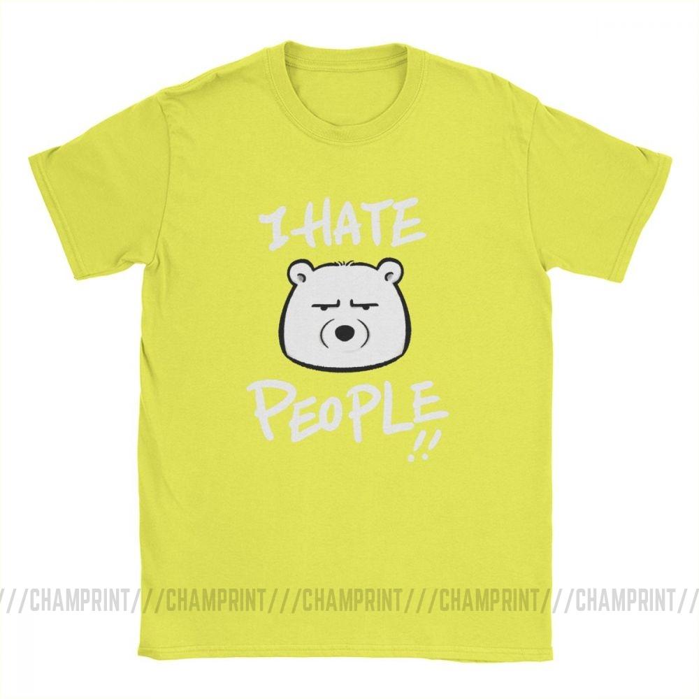I Hate People Men T Shirts Bear I Eat People Solitary Autism Casual Cotton Short