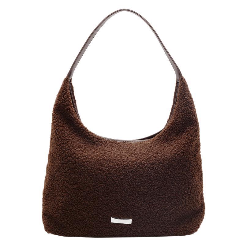 Plush large-capacity bag women's 2025 new autumn and winter versatile commuter shoulder bag fashion tote bag