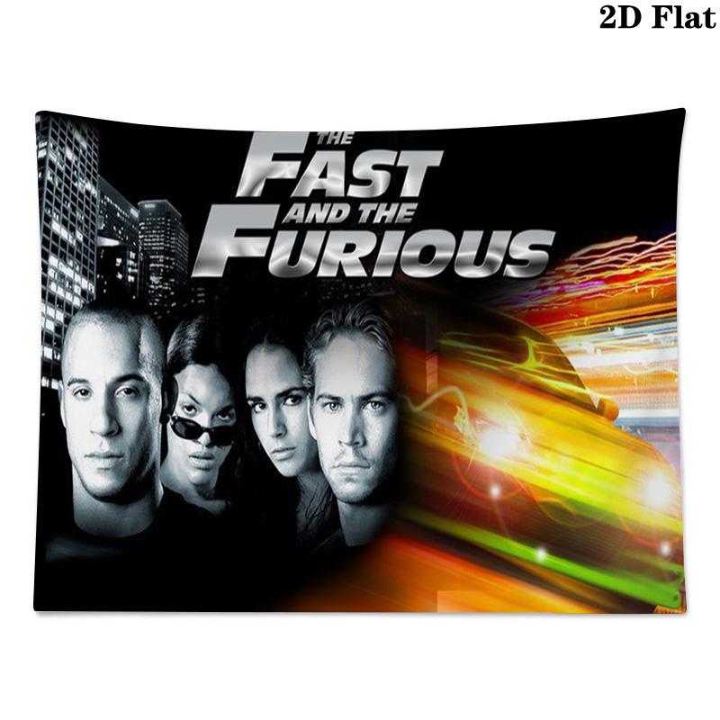 Autorennen Fast Furious Wandteppich Ästhetischer Wandbehang Bedruckter Stoffdecke Dekorative Wandteppiche für Schlafzimmer Wohnzimmer Heimdekoration
