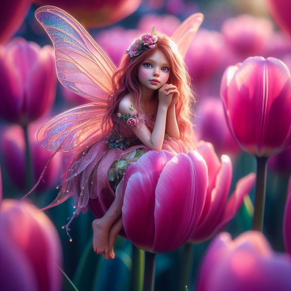 5D DIY Full Round Drill Diamond Painting Girl Kit Home Decor Art Craft 30x30cm