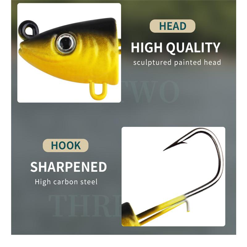 2pcs Jig Head Fish Hook 10g 25g 45g Fish Head Fish Hook for Soft Bug Fishing Tackle