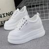 Fashion High Quality 10cm Platform Wedge Sneakers Height Increased Shoes Leather Women Spring Autumn Waterproof  Shoes Tenis De Mujer