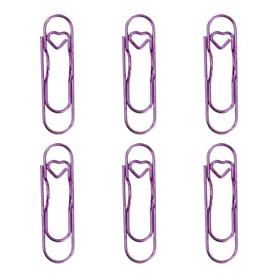 6Pcs Metal Heart Pen Clips Notebook Pen Holders Colored Paperclip Cute Shaped Clips School Supplies Organizer