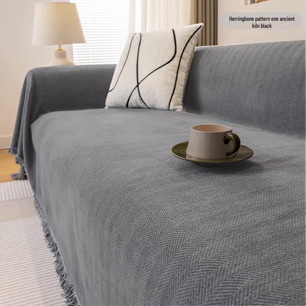 Herringbone Sofa Throw: 2023 All-Season Universal High-End Full Cover Blanket